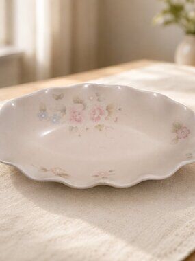 Pfaltzgraff Tea Rose Relish Dish Blush & Pink Floral